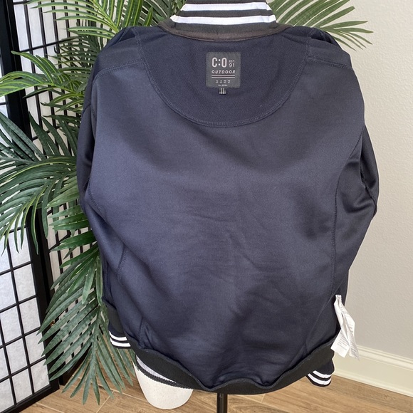 Light Jersey Style Jacket Navy Blue with Black & White Trim Size 8 - Picture 6 of 6